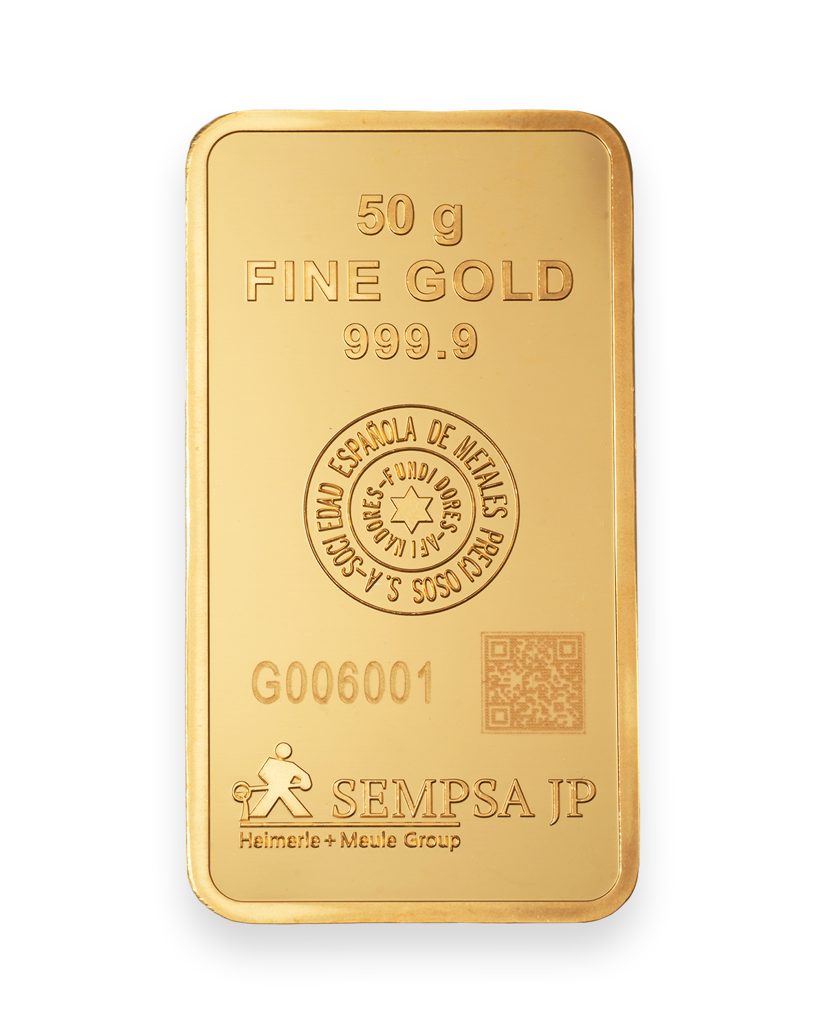 Lingote de Oro 50 gramos